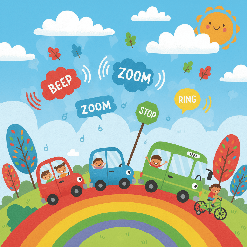 Red Blue Green Vehicles (English & Mandarin)